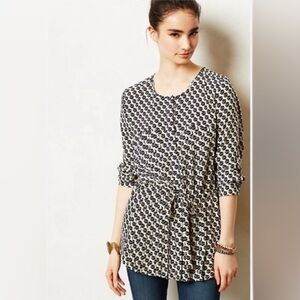 Maeve by Anthropolgie Selva Drop Waist Button Front Tunic Blouse - Small - EUC